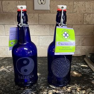 BRAND NEW Blue Bottle Love Reusable Water Bottles